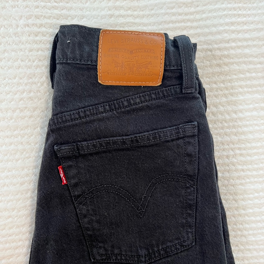levi ribcage straight ankle jeans Black 25